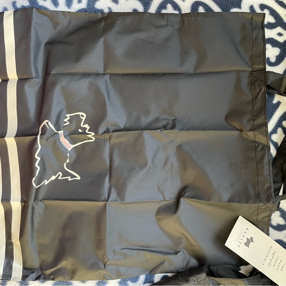 NWT Radley London Responsible Foldaway Stripey Black and White tote bag - Picture 3 of 9